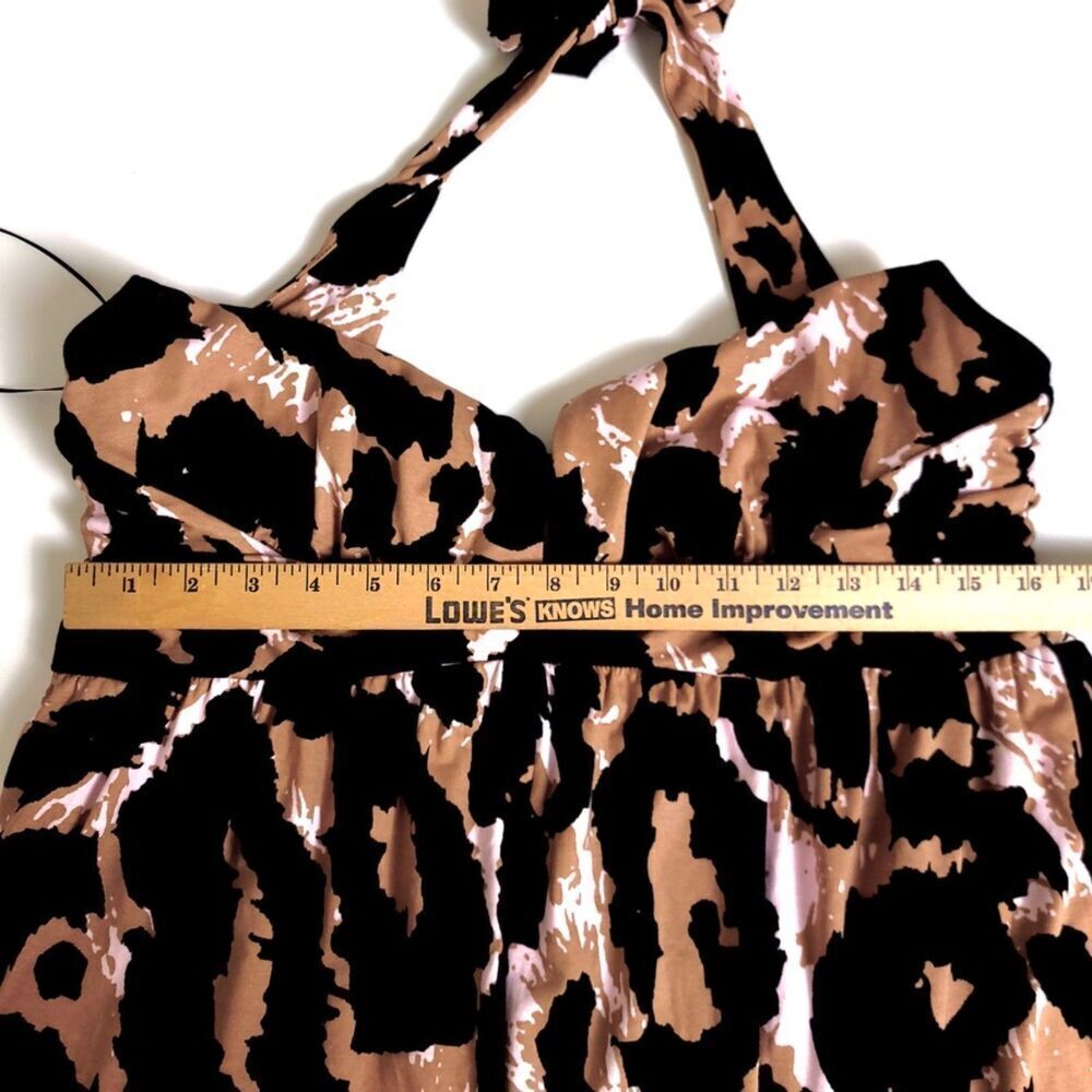 NWT Diane Von Furstenberg Halter Wide Leg Jumpsuit Brown Leopard Womens Plus 2X - Picture 3 of 9
